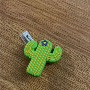 ⭐️ CROCS Kids Green Cactus Jibbitz Charm with Yellow Stripes and Purple Flower